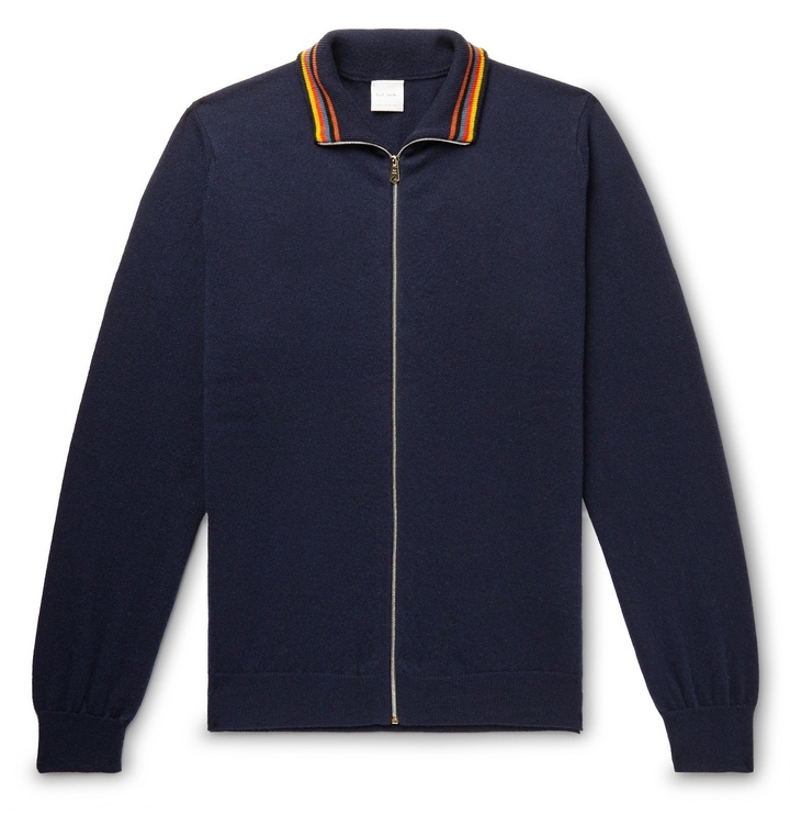 Photo: Paul Smith - Cashmere Zip-Up Cardigan - Blue