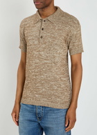 Maison Margiela Melangé-knit Cotton-blend Polo Shirt Beige