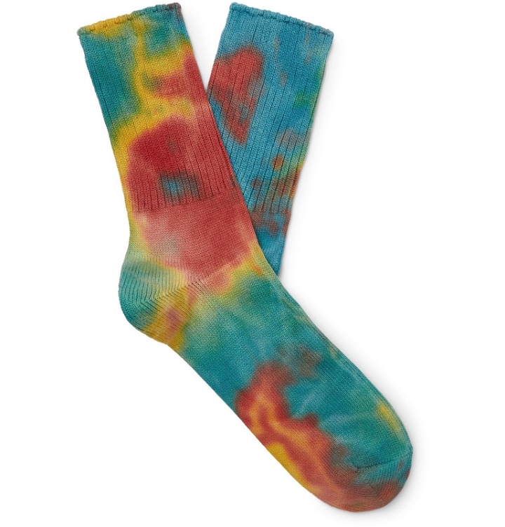 Photo: Anonymous Ism - Tie-Dyed Cotton-Blend Socks - Multi