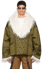 A. A. Spectrum Green Sherpa Down Jacket