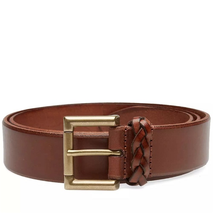 Photo: Anderson's Burnished Leather Woven Trim Belt Tan