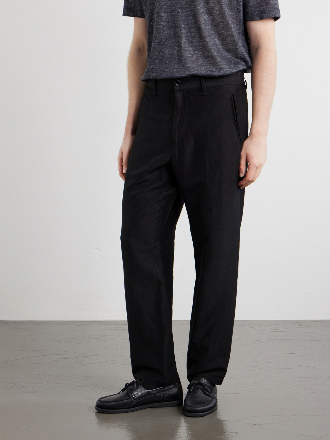 Rag & Bone - Evan Straight-Leg Wool and Linen-Blend Trousers - Black