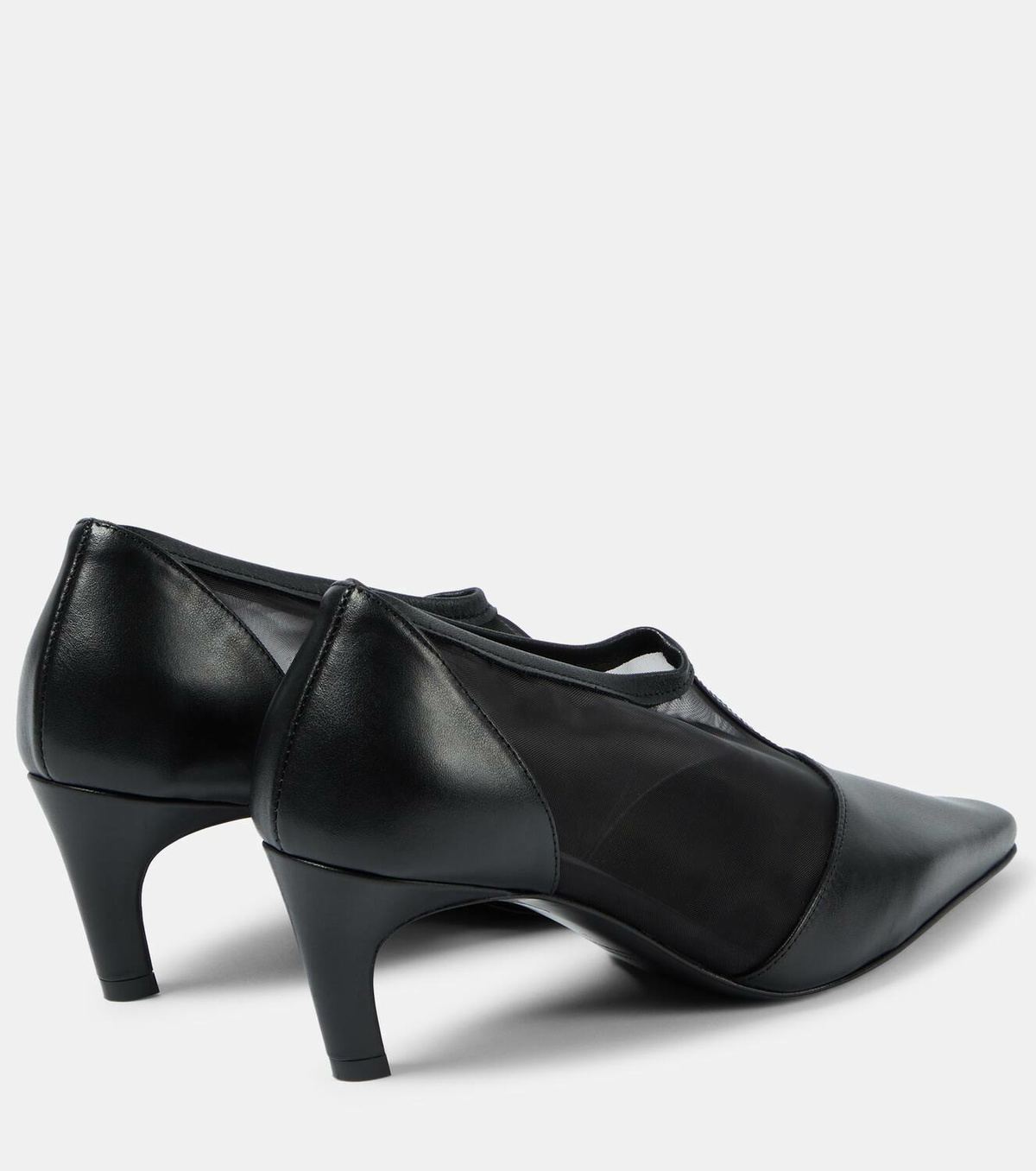 Toteme T-strap leather and mesh pumps Toteme Toteme T-strap leather and mesh pumps Toteme