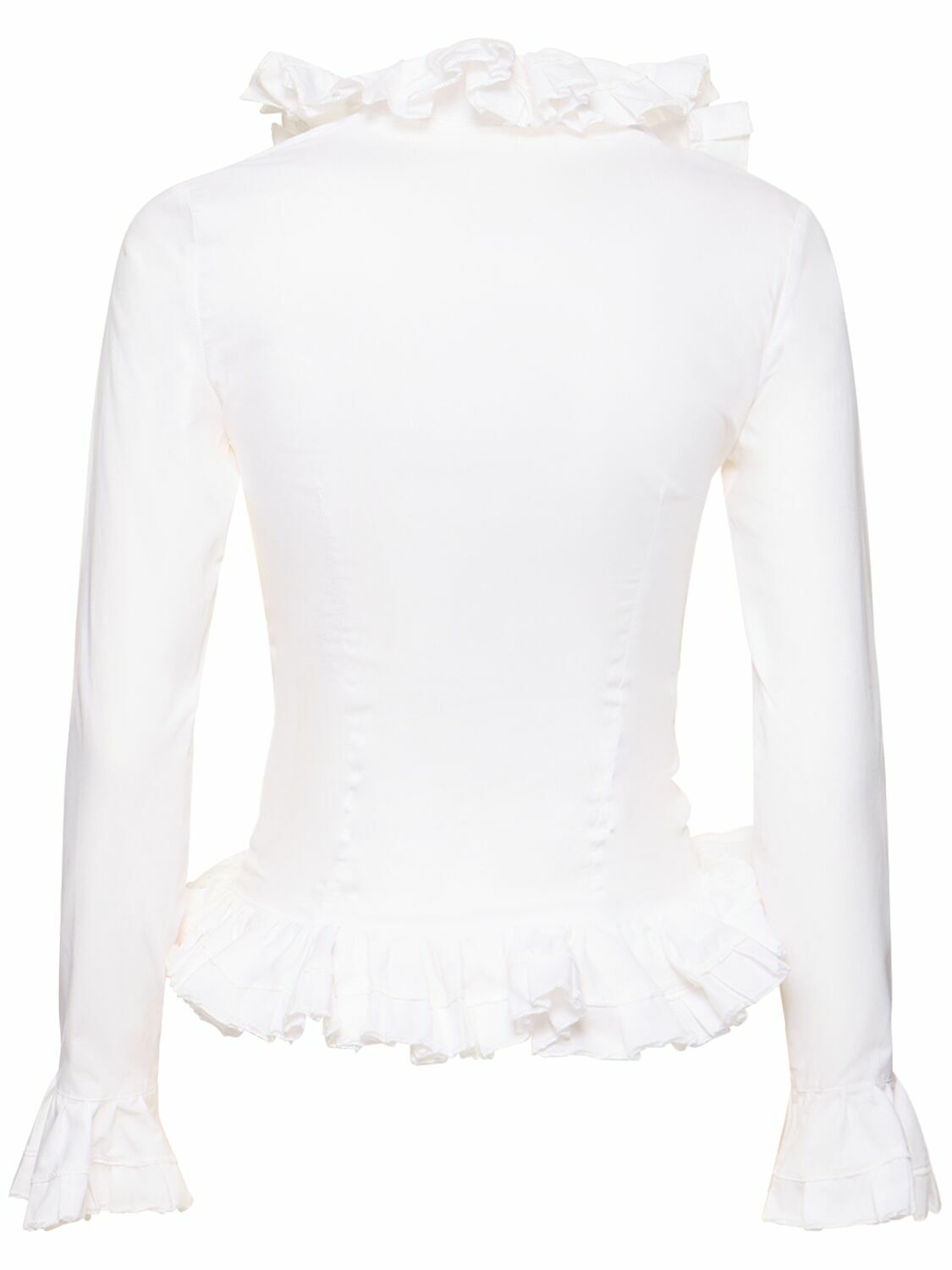 LUDOVIC DE SAINT SERNIN Ruffled Poplin Long Sleeve Shirt