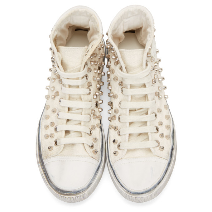 Saint Laurent White Studded Bedford High-Top Sneakers Saint Laurent
