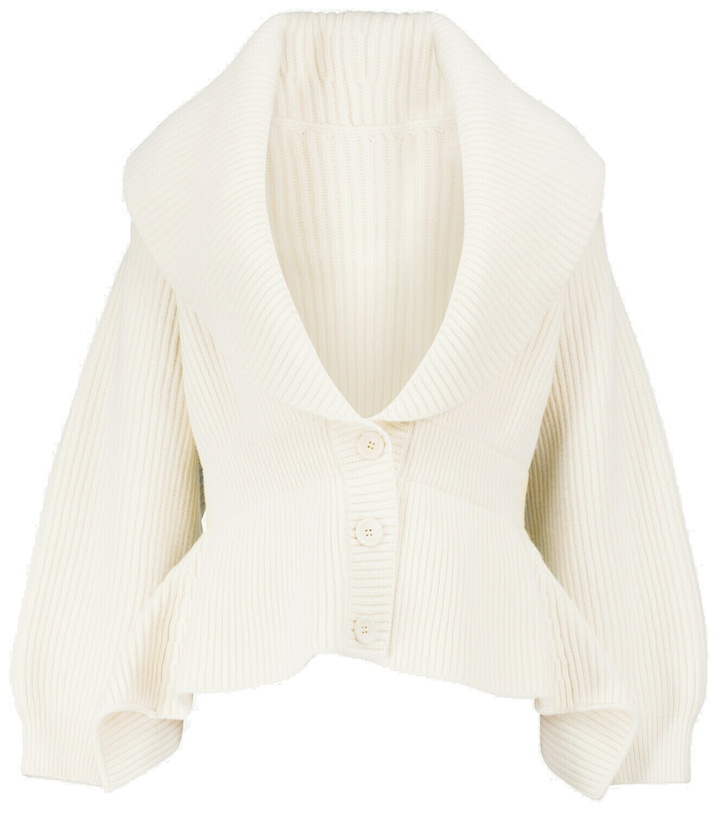 Photo: Alaïa Wool and cashmere peplum cardigan