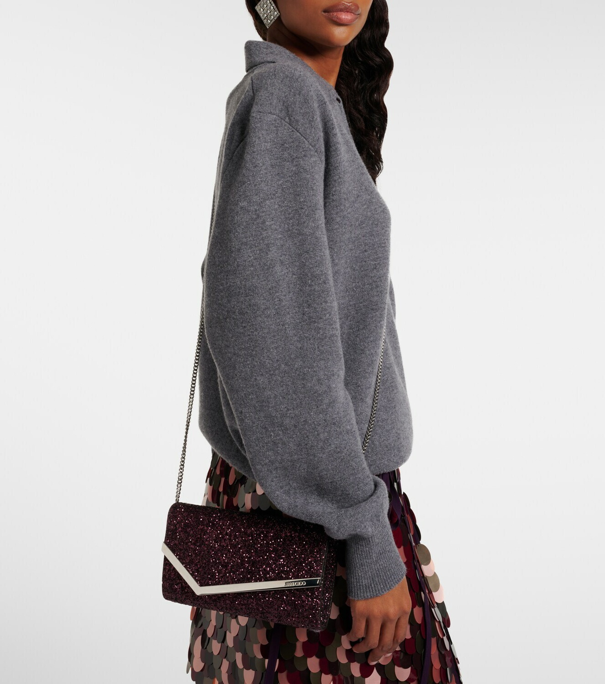 Jimmy Choo Emmie glitter clutch Jimmy Choo