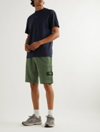 Stone Island - Straight-Leg Logo-Appliquéd Cotton-Jersey Drawstring Shorts - Green