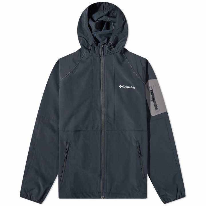 Photo: Columbia Men's Tall Heights™ Hooded Softshell Jacket in Black