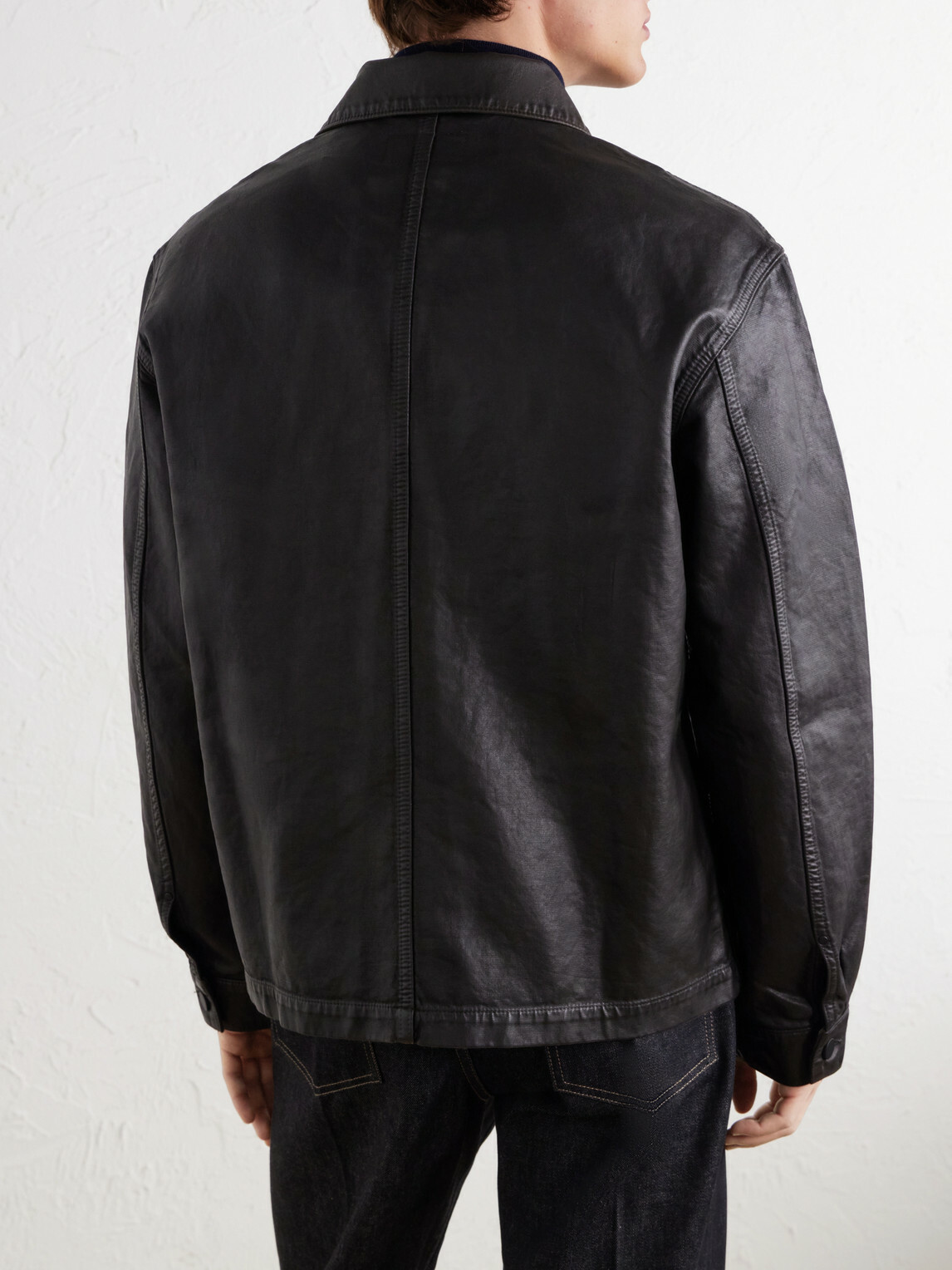 LEMAIRE - Coated Cotton-Twill Overshirt - Black