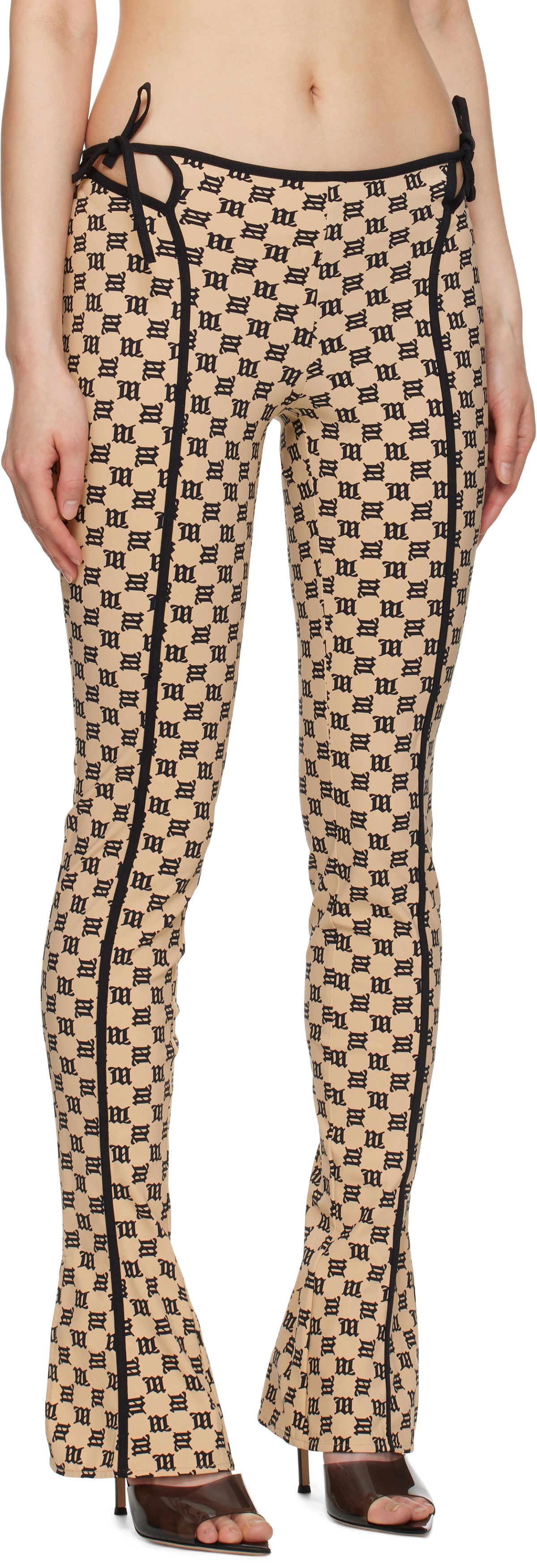 MISBHV Beige Monogram Coquette Leggings