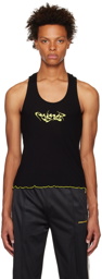 PALMER Black Embroidered Tank Top