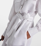 Brunello Cucinelli Striped cotton and silk-blend shirt dress