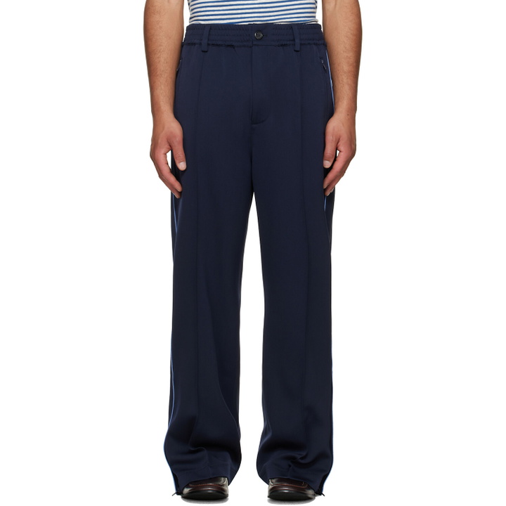 Photo: Marni Navy Piped Wool Twill Trousers