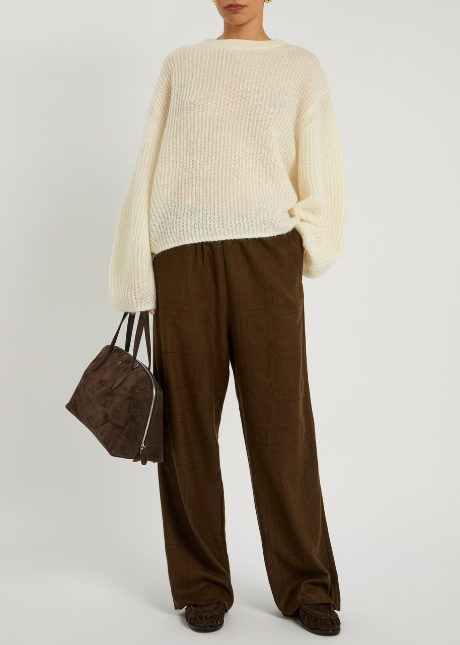 Toteme Ribbed-knit Mohair-blend Jumper Ecru