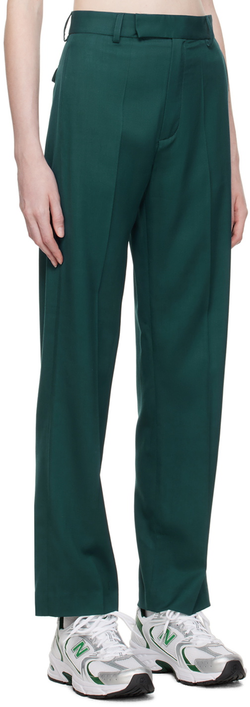 Palmes Green Fine Pleated Trousers