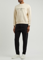 Emporio Armani Logo-embroidered Cotton-blend Sweatshirt Cream