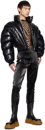 Mugler Black Cropped Puffer Jacket