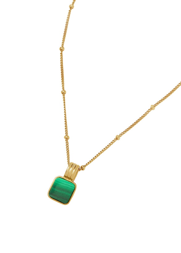 Photo: Missoma X Lucy Williams Square Malachite 18kt Gold-plated Necklace - Green - One Size