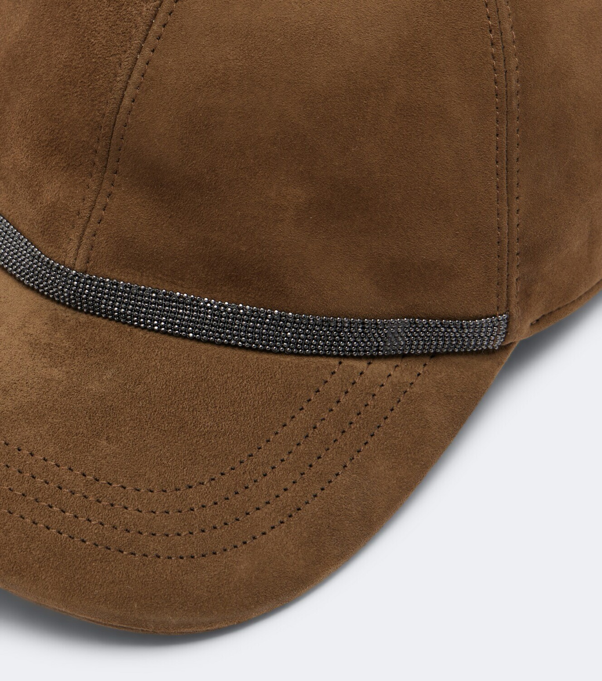 Brunello Cucinelli Monili suede baseball cap