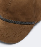 Brunello Cucinelli Monili suede baseball cap