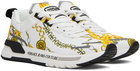 Versace Jeans Couture White & Gold Dynamic Sneakers