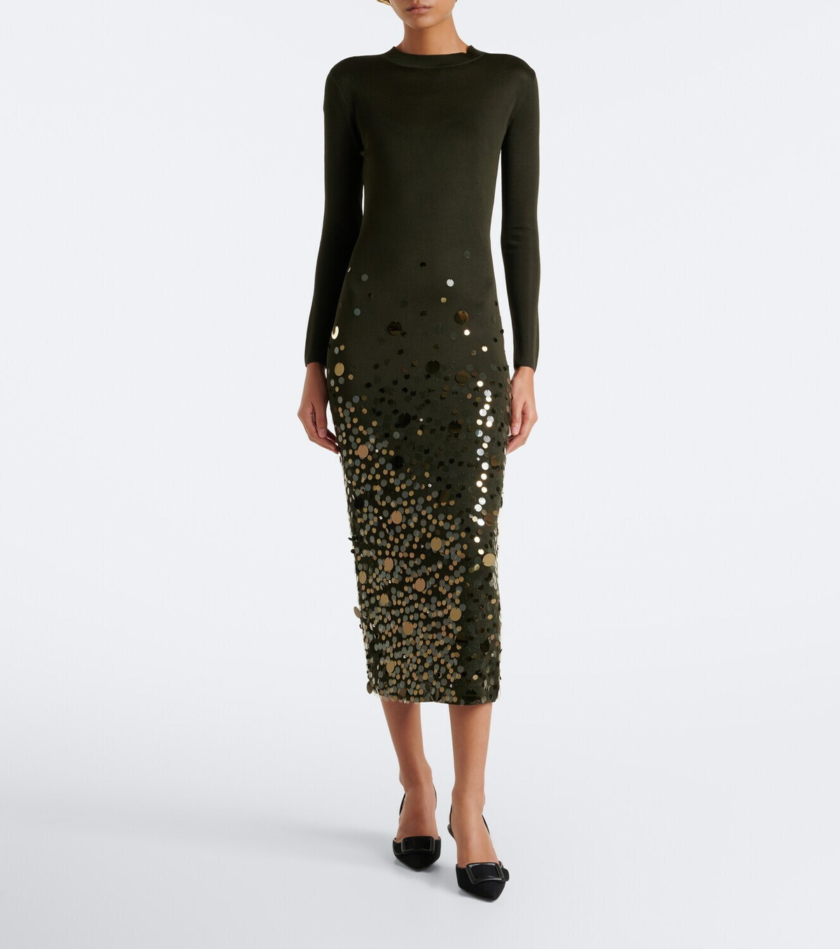 Carolina Herrera Sequined knitted midi dress