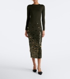Carolina Herrera Sequined knitted midi dress
