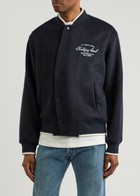 Axel Arigato Chateau Axel Embroidered Wool-blend Bomber Jacket Navy