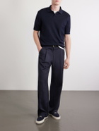 Altea - Pierre Honeycomb-Knit Cotton-Piqué Polo Shirt - Blue