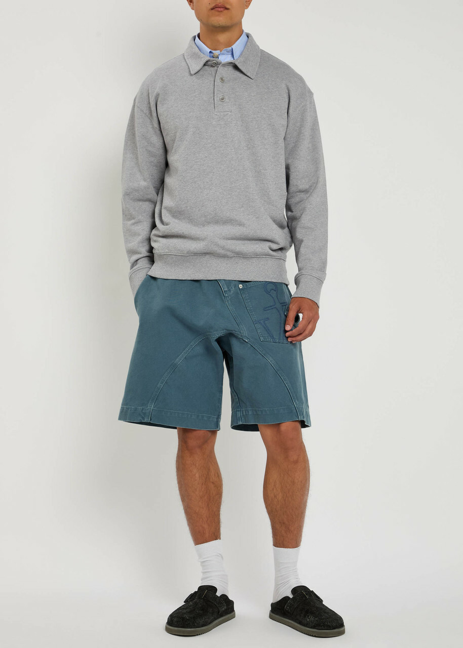 JW Anderson Cotton Polo top Mid Grey