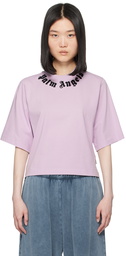 Palm Angels Purple Neck Logo T-Shirt