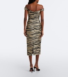 Markarian Amina off-shoulder jacquard midi dress