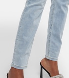Area - Embellished cutout high-rise jeans