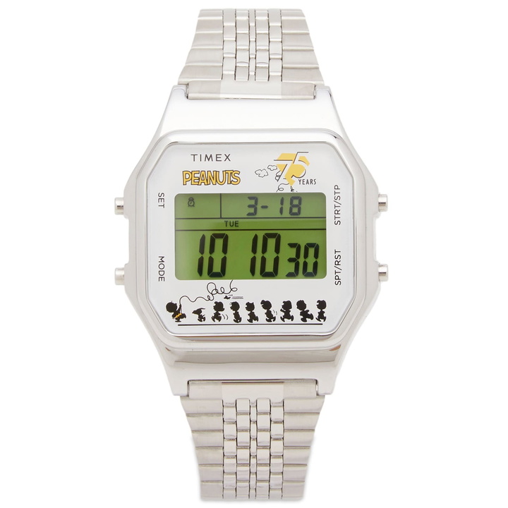 Photo: Timex x Peanuts 75th Anniversary T-80 Watch in Silver 