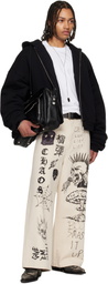 LU'U DAN Off-White Blue Collar Jeans
