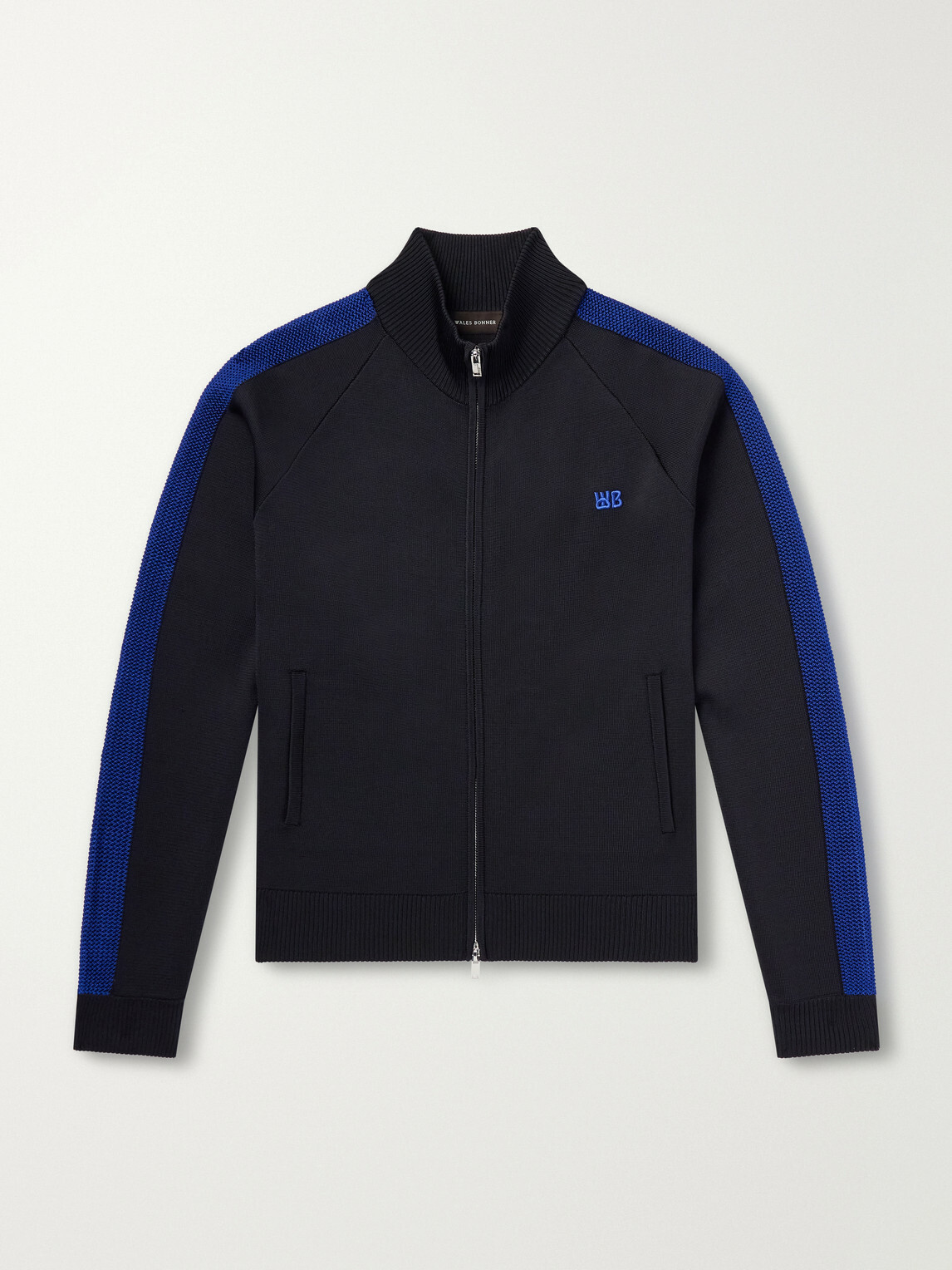 Wales Bonner - Tide Logo-Embroidered Striped Jersey Sweatshirt - Blue