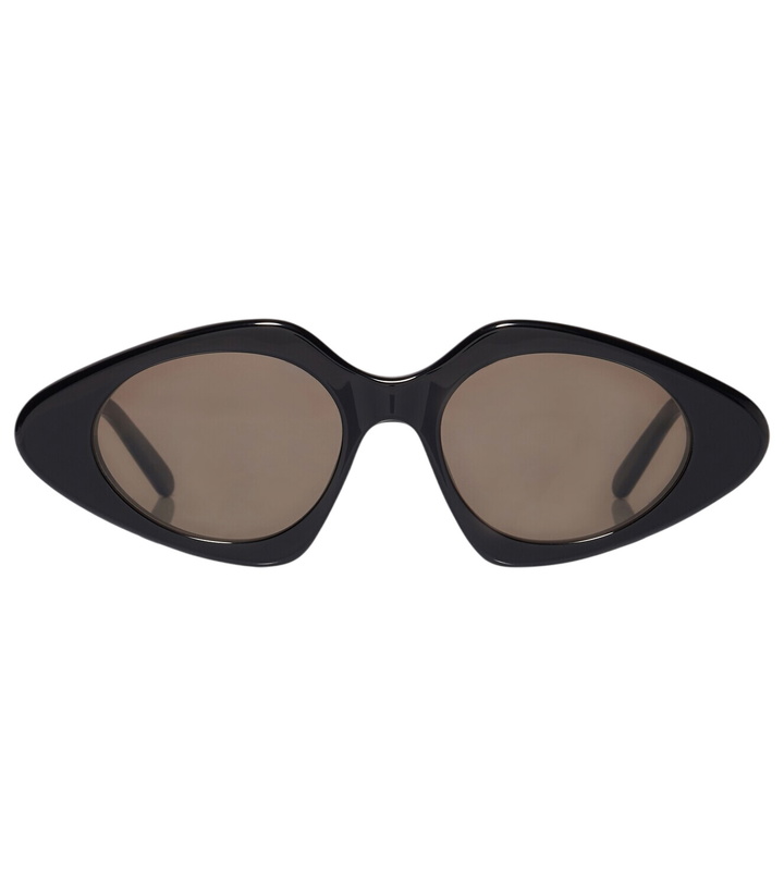 Loewe Black Sculptural Shield Sunglasses with Black Pebbled Case LOEWE Black Sculptural Sunglasses Loewe main image 4