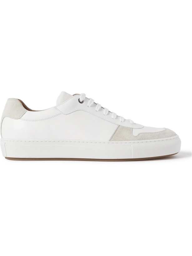 Photo: HUGO BOSS - Leather and Suede Sneakers - White - UK 8