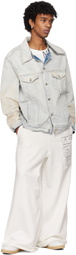 MM6 Maison Margiela White Newspaper Print Sweatpants
