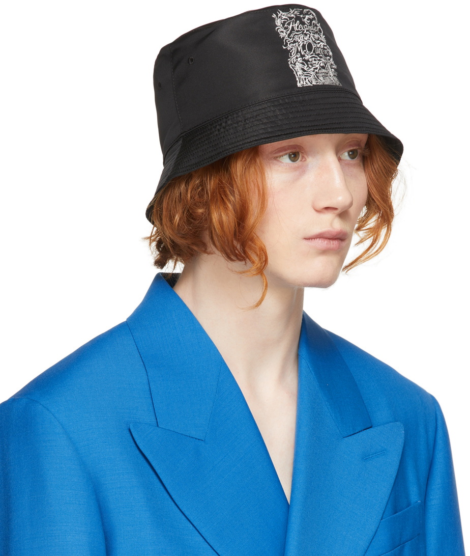 ジ*リ様 Alexander McQueen バケットハット ブラック　L Alexander McQueen Black Skeleton Bucket Hat Alexander McQueen