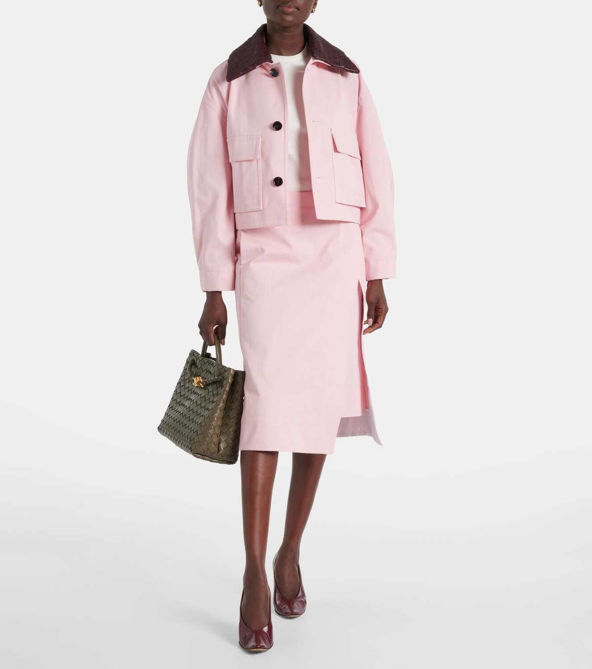 Bottega Veneta Cotton twill midi skirt