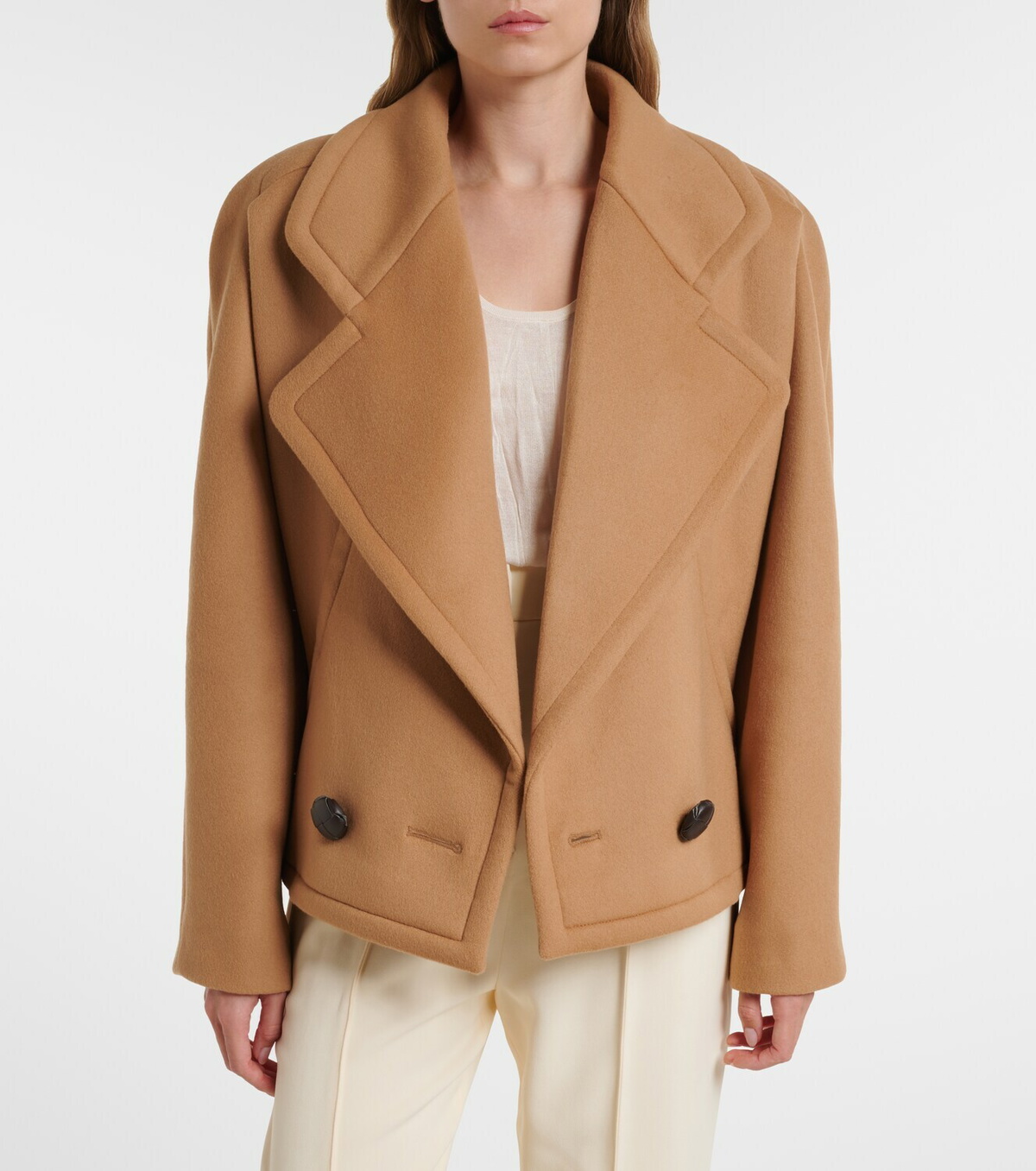 Stella McCartney Cropped wool peacoat