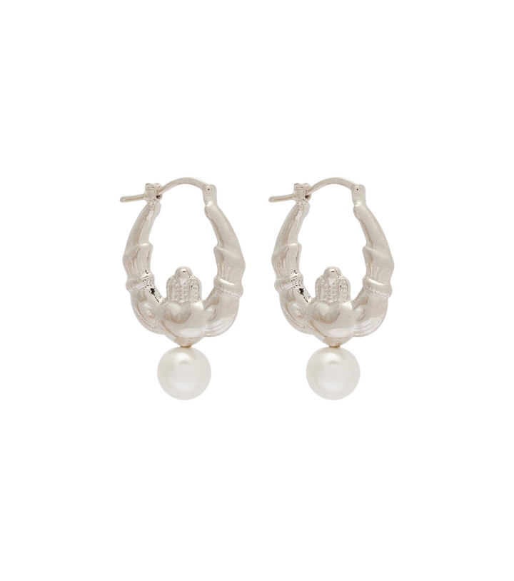 Photo: Simone Rocha Faux pearl hoop earrings