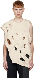 Feng Chen Wang Off-White Asymmetric Sweater