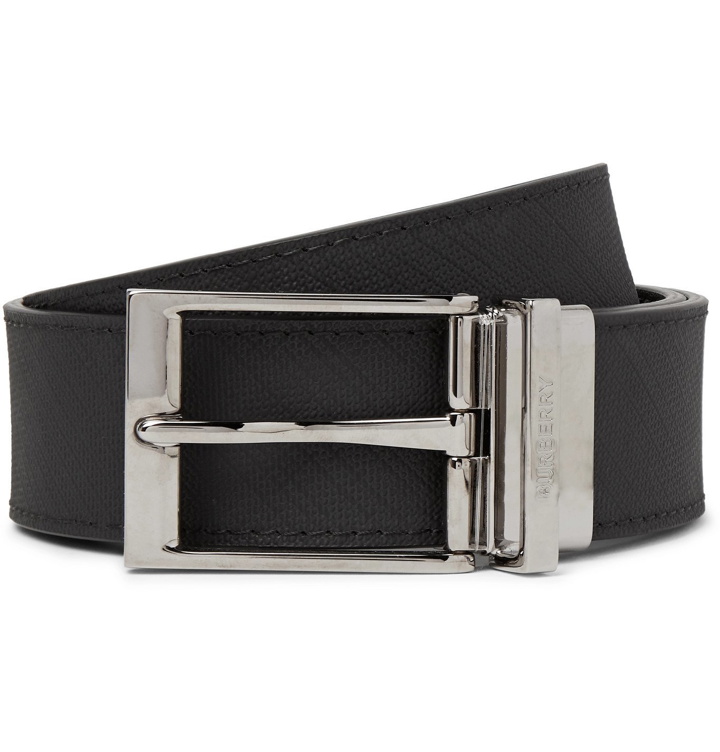 Photo: BURBERRY - 3.5cm Reversible Textured-Leather Belt - Black