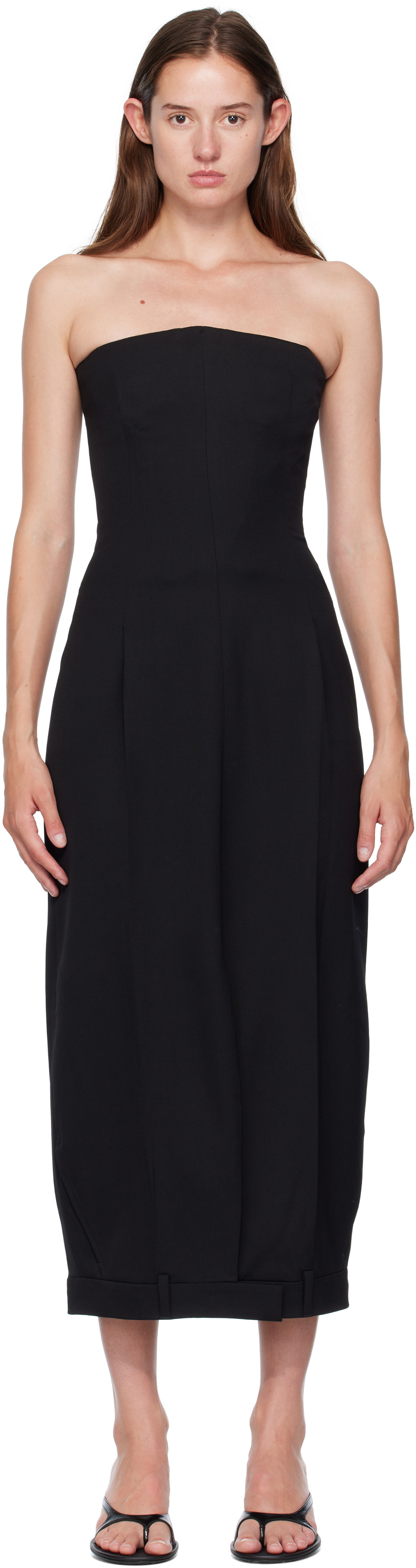 VETEMENTS Black Upside-Down Tailored Pantadress Maxi Dress