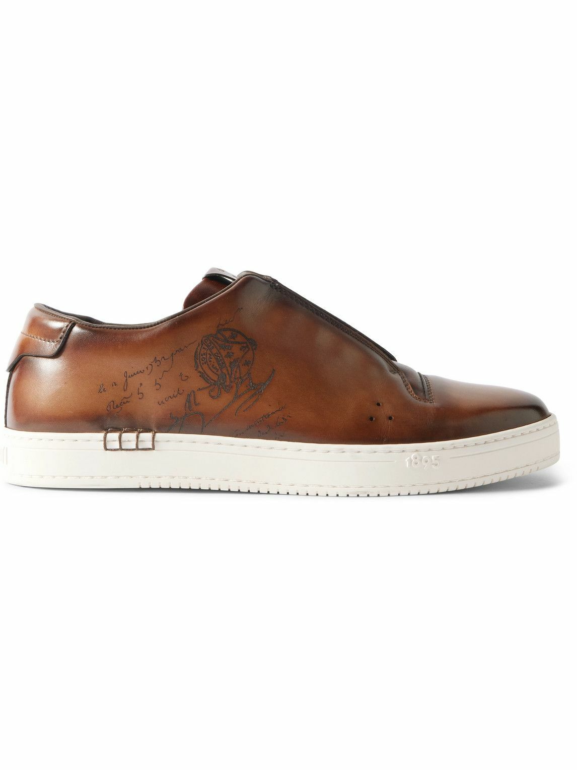 人気☆【Berluti】Playtime Scritto Venezia スニーカー 全2色 Playtime Scritto Venezia Calf Leather Sneaker Slip On