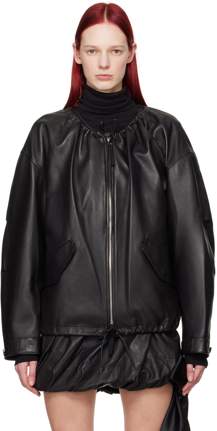 Photo: Helmut Lang Black Zip Leather Jacket