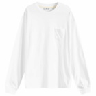 Uniform Bridge Men's Heavyweight Longsleeve Pocket T-Shirt in Off White